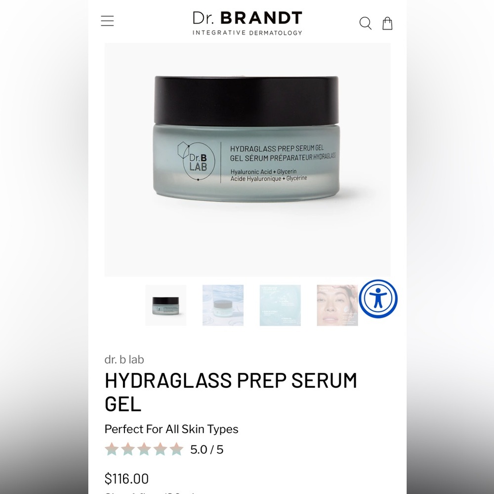 Dr B labs by Dr Brandt. Hydraglass Prep Serum Gel - White